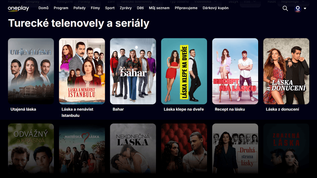 Největší výběr tureckých telenovel najdete na Oneplay, kupte si předplatné